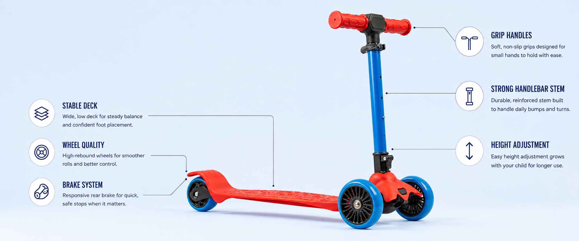SCOOTERS THAT FEEL
STABLE, NOT FLIMSY