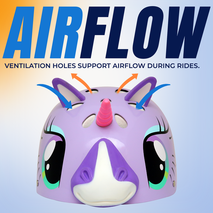 StreetJam Magic Unicorn Kids Helmet - 3D Fantasy Design - airflow