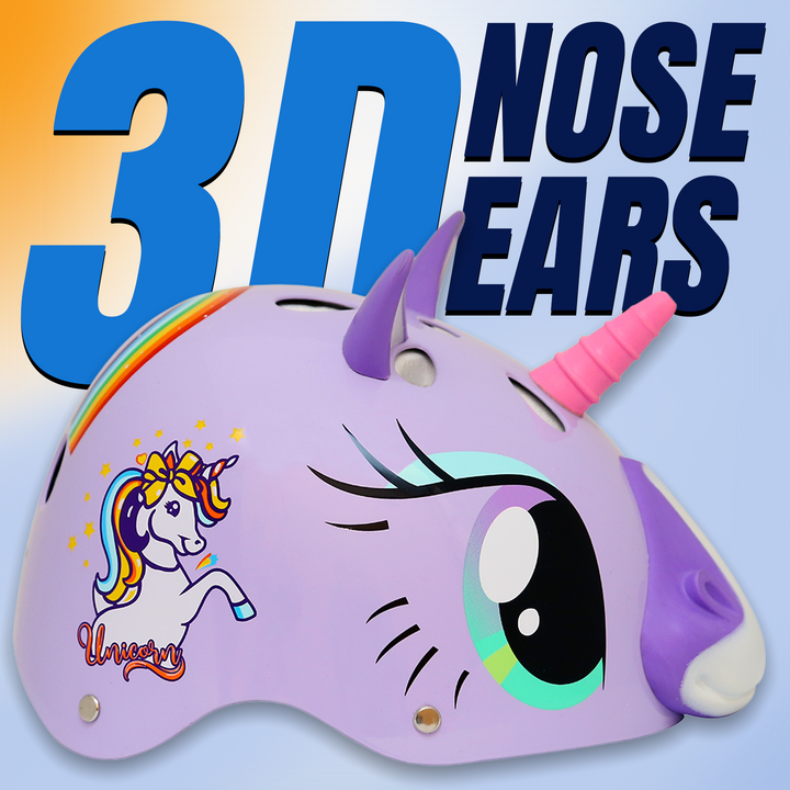StreetJam Magic Unicorn Kids Helmet - 3D Fantasy Design - design details
