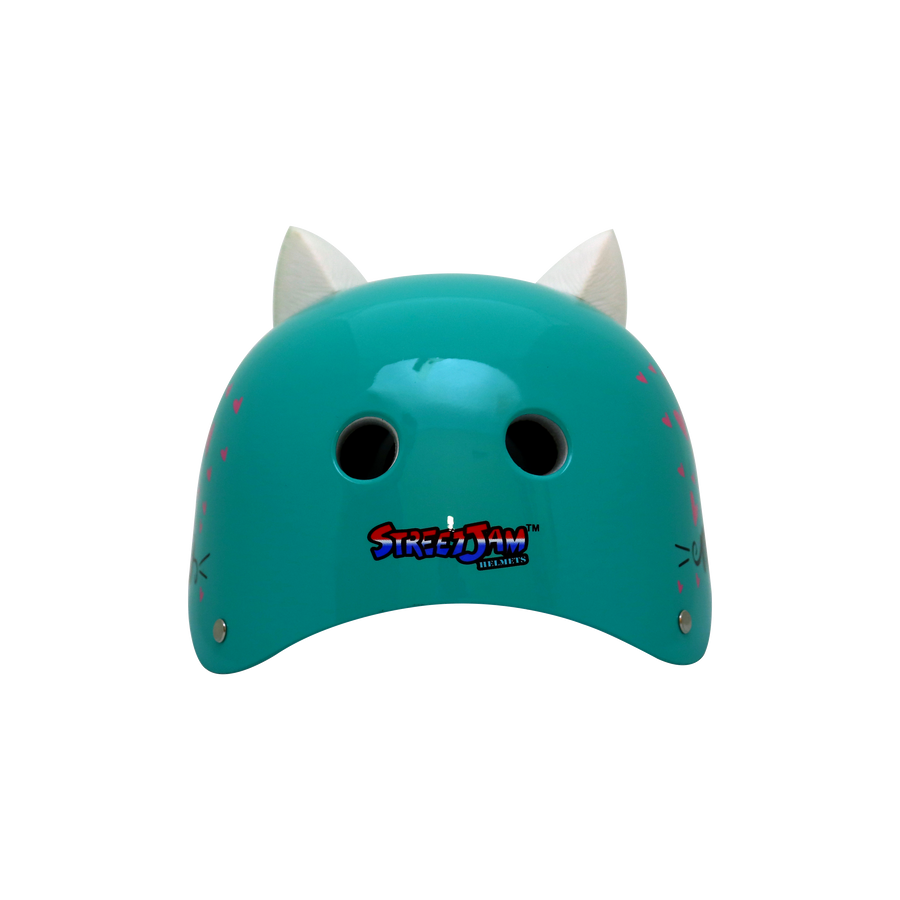 StreetJam Kitty Cat Kids Helmet - 3D Cat Design - Burn Green - view 6