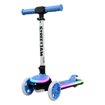 StreetJam Blinkie LED 3-Wheel Kids Scooter - Blue/Grey