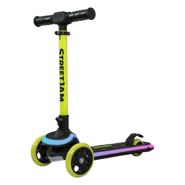 StreetJam Blinkie LED 3-Wheel Kids Scooter - Black/Neon Green