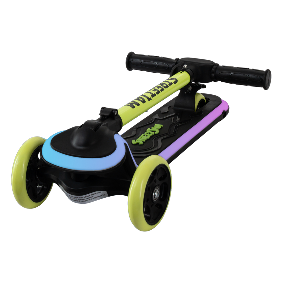 StreetJam Blinkie LED 3-Wheel Kids Scooter - Black/Neon Green - view 6