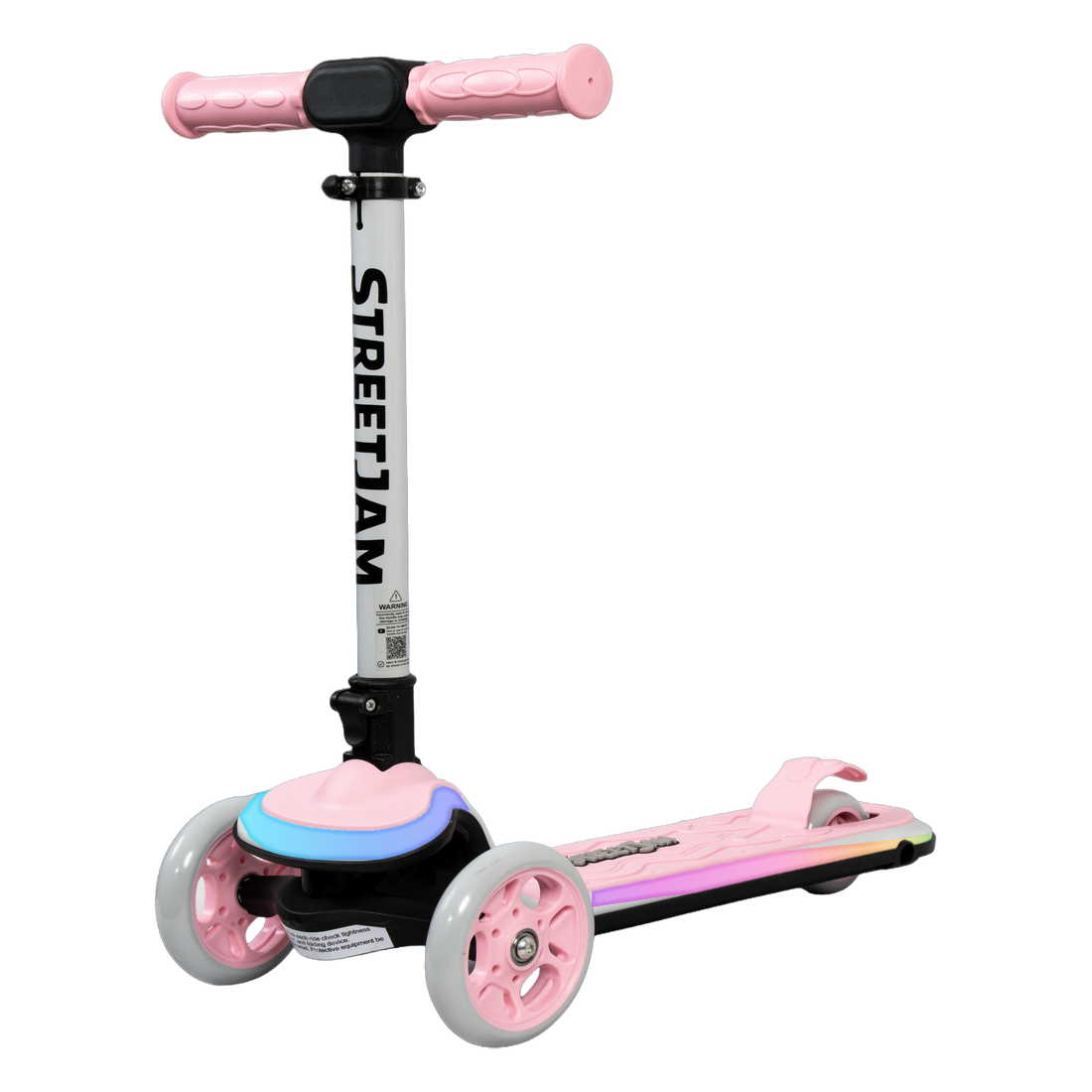 StreetJam Blinkie LED 3-Wheel Kids Scooter - Pink/Grey