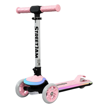 StreetJam Blinkie LED 3-Wheel Kids Scooter - Pink/Grey