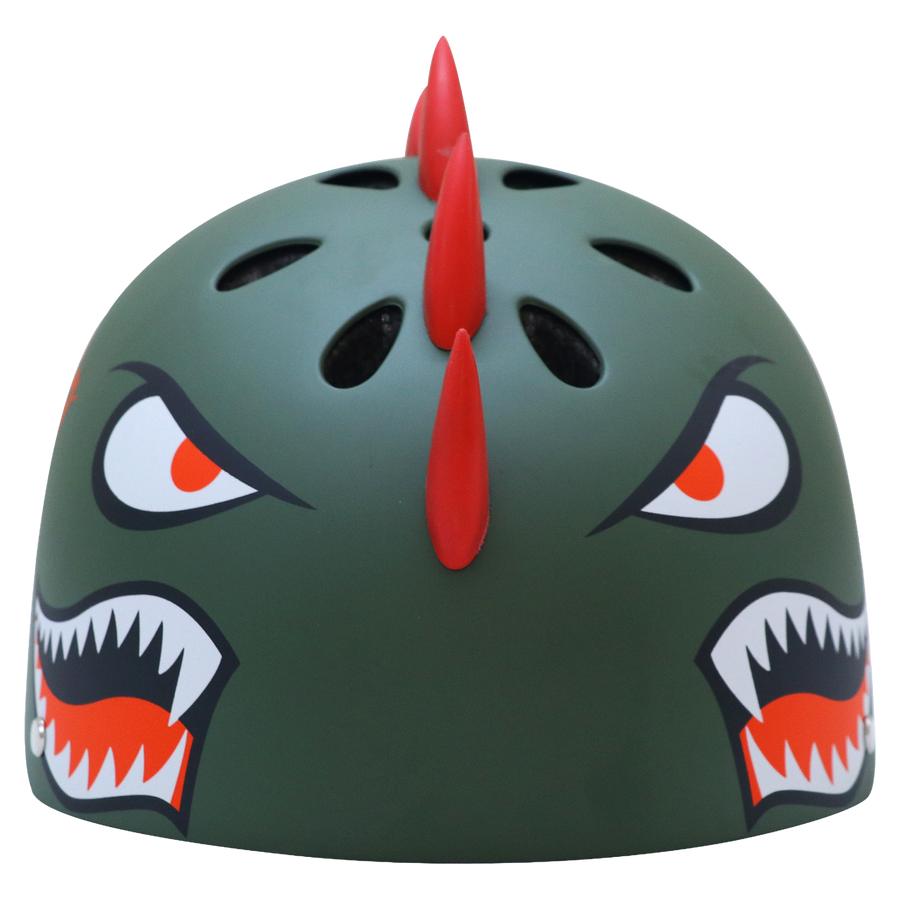 Shark – 3D Kids Helmet - Military Green - view 1