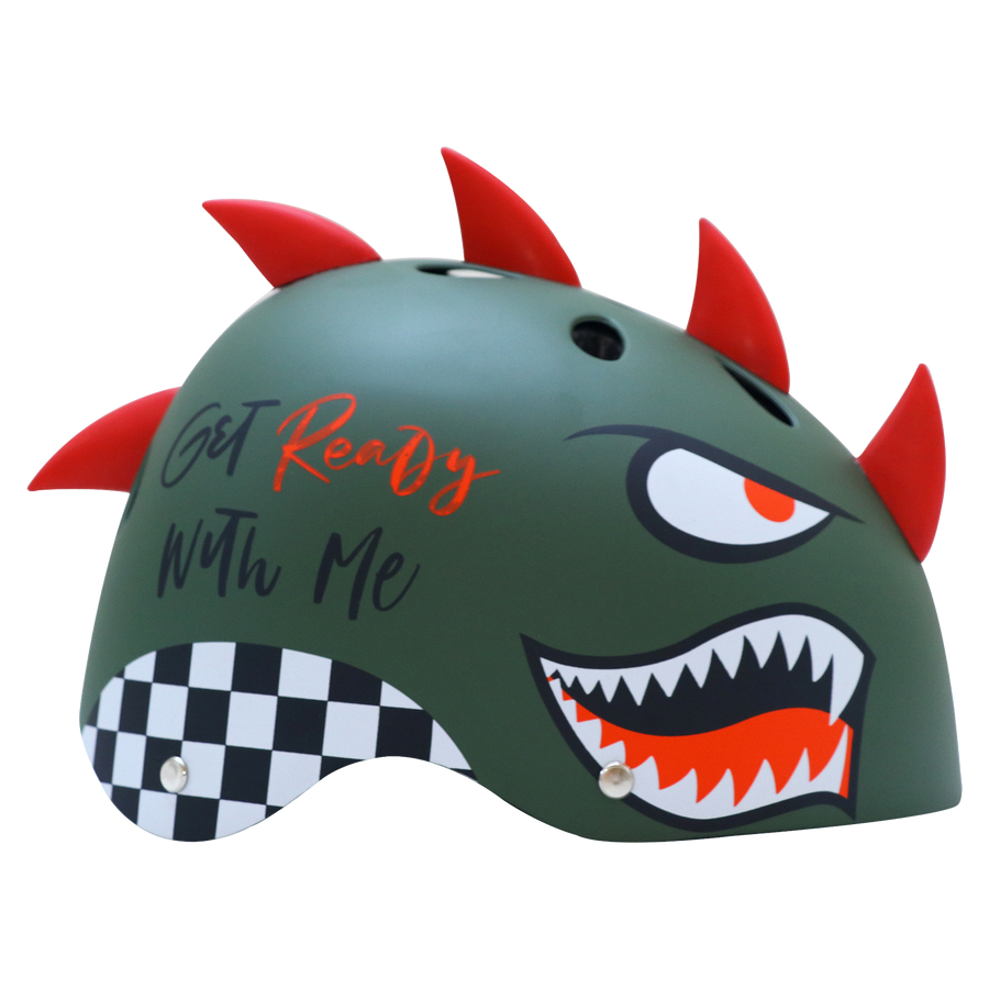 Shark – 3D Kids Helmet - Military Green - view 5