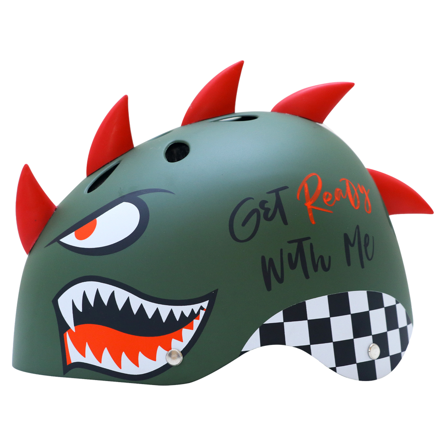 Shark – 3D Kids Helmet - Military Green - view 6
