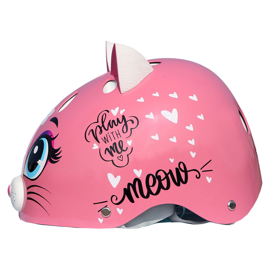 StreetJam Kitty Cat Kids Helmet - 3D Cat Design - Pink - view 3