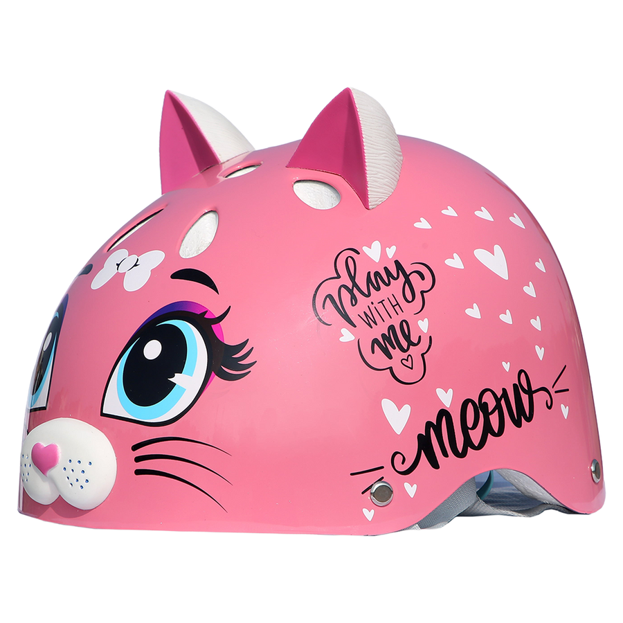 StreetJam Kitty Cat Kids Helmet - 3D Cat Design - Pink - view 2