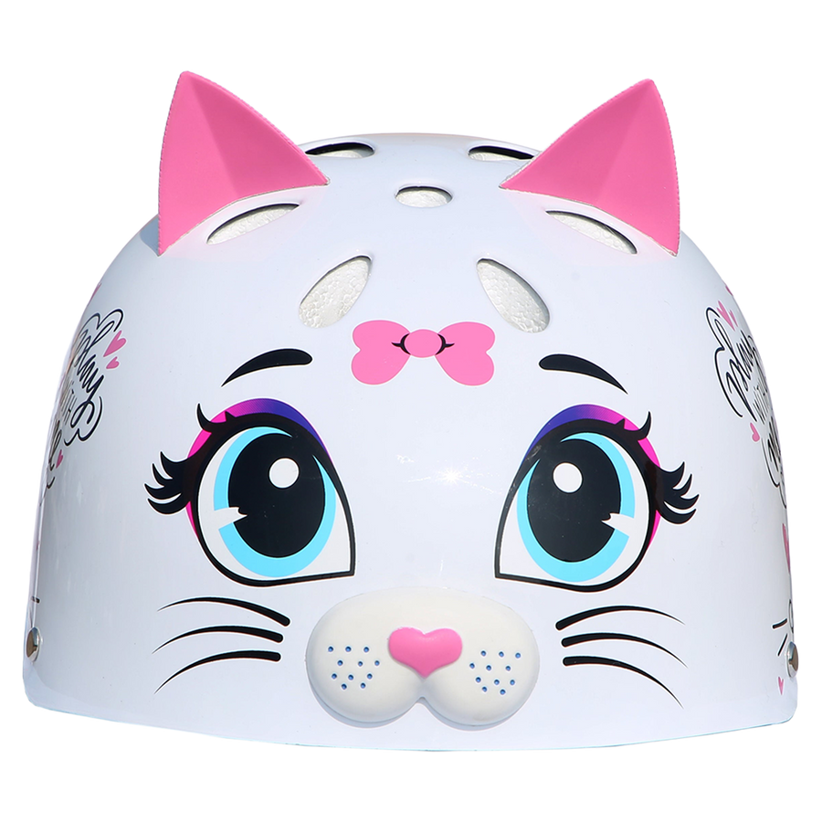 StreetJam Kitty Cat Kids Helmet - 3D Cat Design - White - view 1