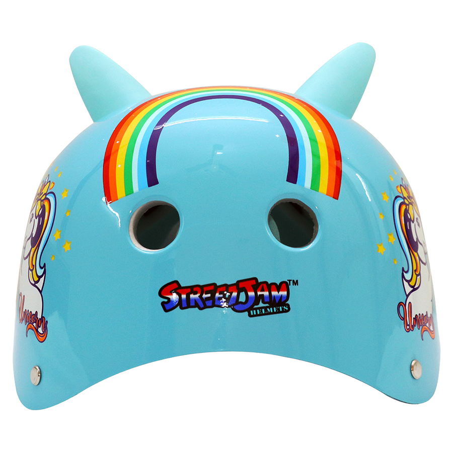 StreetJam Magic Unicorn Kids Helmet - 3D Fantasy Design - Cyan Blue - view 4