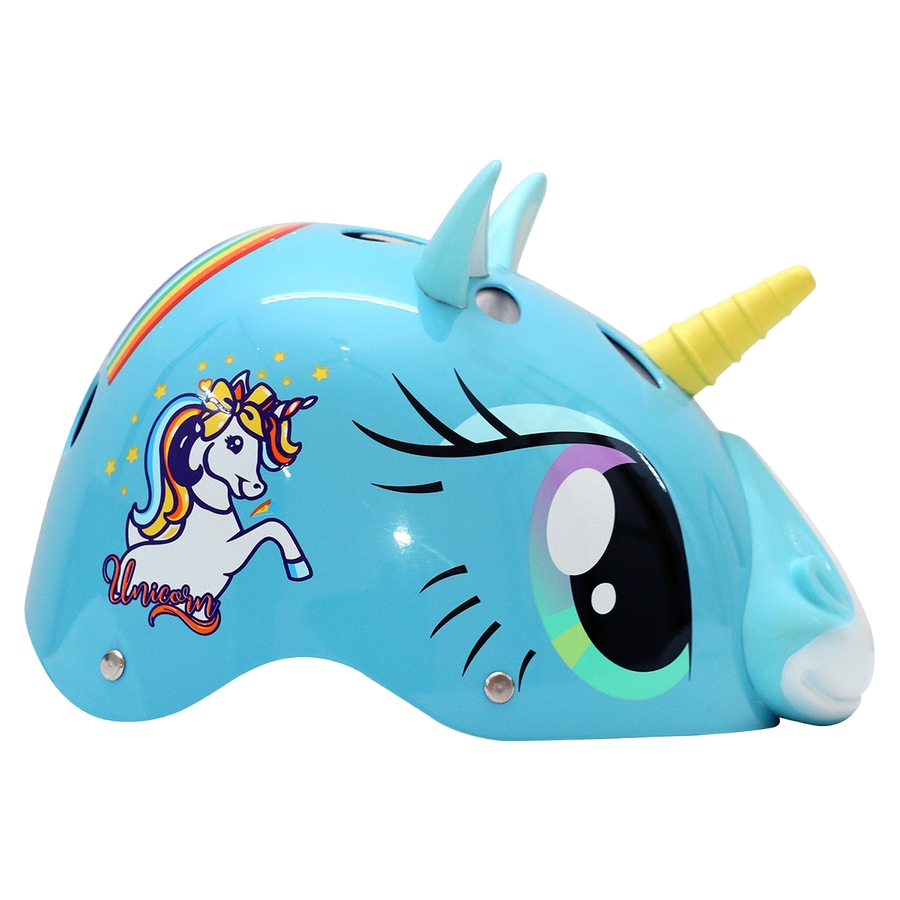 StreetJam Magic Unicorn Kids Helmet - 3D Fantasy Design - Cyan Blue - view 2