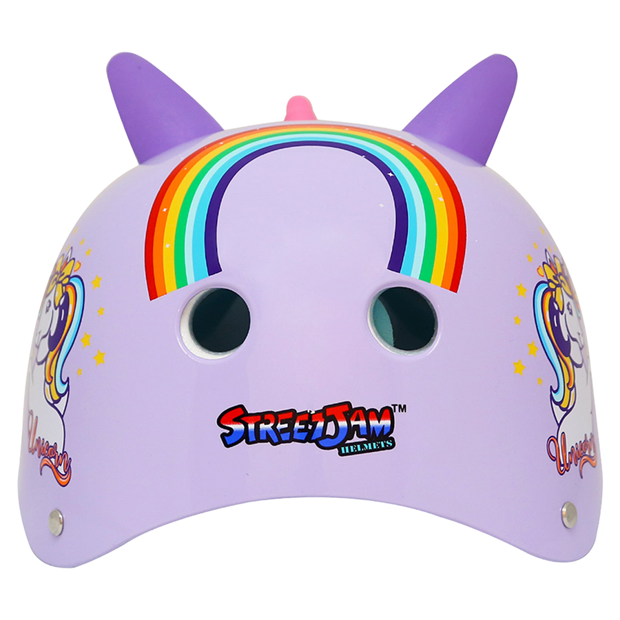 StreetJam Magic Unicorn Kids Helmet - 3D Fantasy Design - Light Purple - view 4