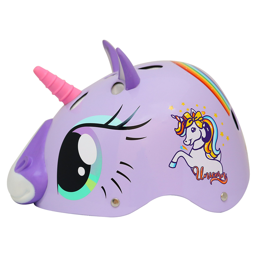 StreetJam Magic Unicorn Kids Helmet - 3D Fantasy Design - Light Purple - view 2