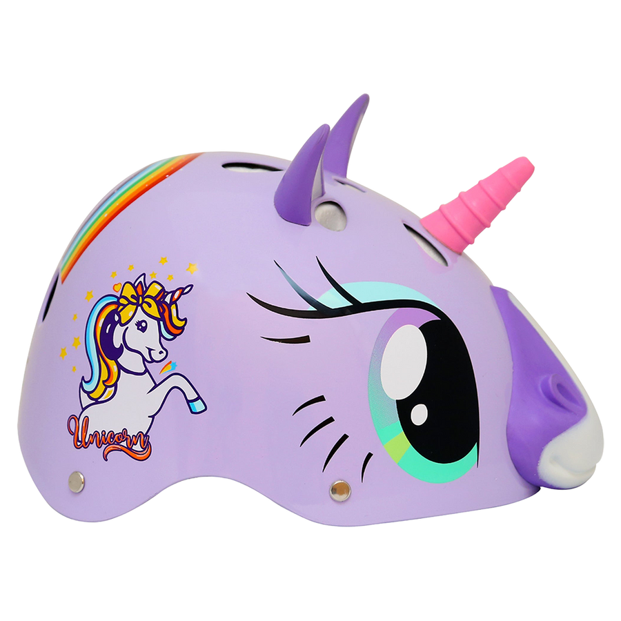 StreetJam Magic Unicorn Kids Helmet - 3D Fantasy Design - Light Purple - view 3