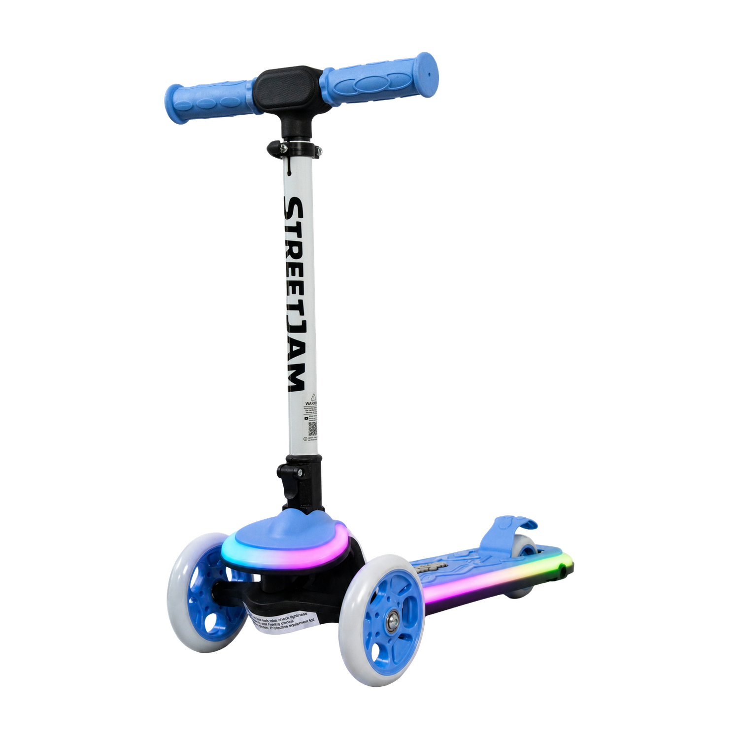 StreetJam Blinkie LED 3-Wheel Kids Scooter - Neon Blue